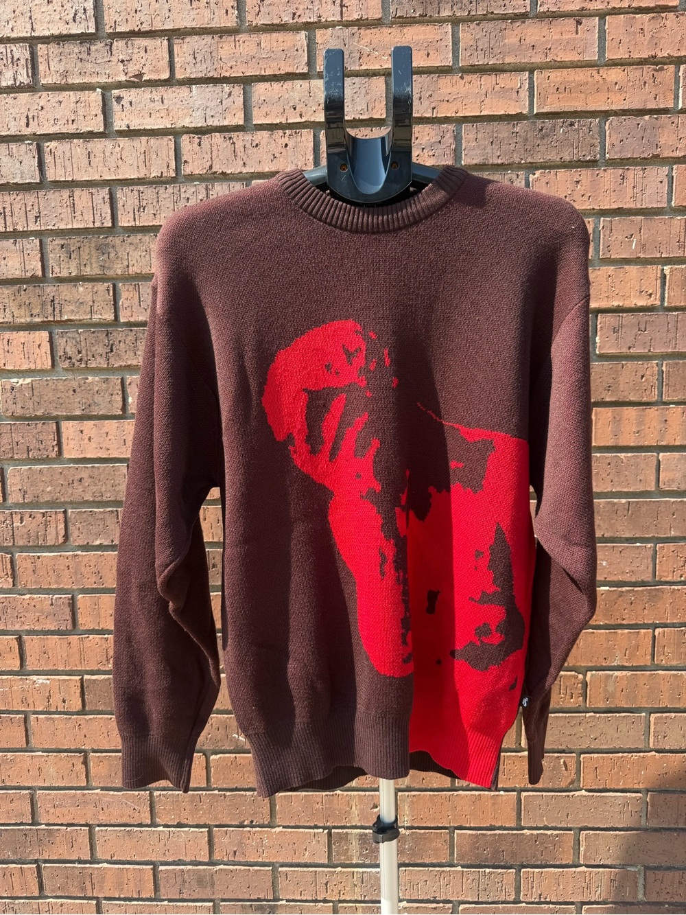 Nike SB City of Love Corposk8 GFX Knit Sweater Earth Burgundy Red Men Size XS